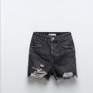 Zara black denim shorts. Size 0.